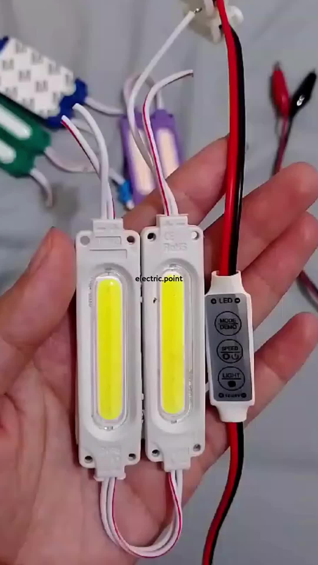 2 pcs Lampu Led Modul COB 6818 12V + Led Controller Kontrol Kedip Hanya untuk motor mobil pickup/keluarga