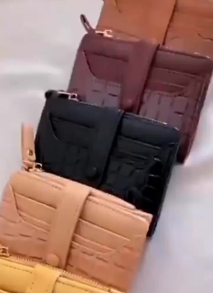 Genie Wallet Dompet Wanita Kulit Croco Lipat Cewek Kartu Uang