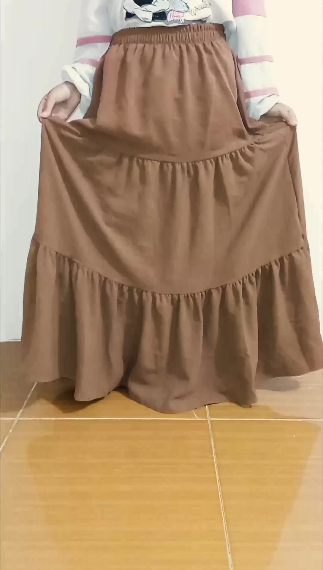 Rok anak bawahan middi rok cringkel 3-13 tahun