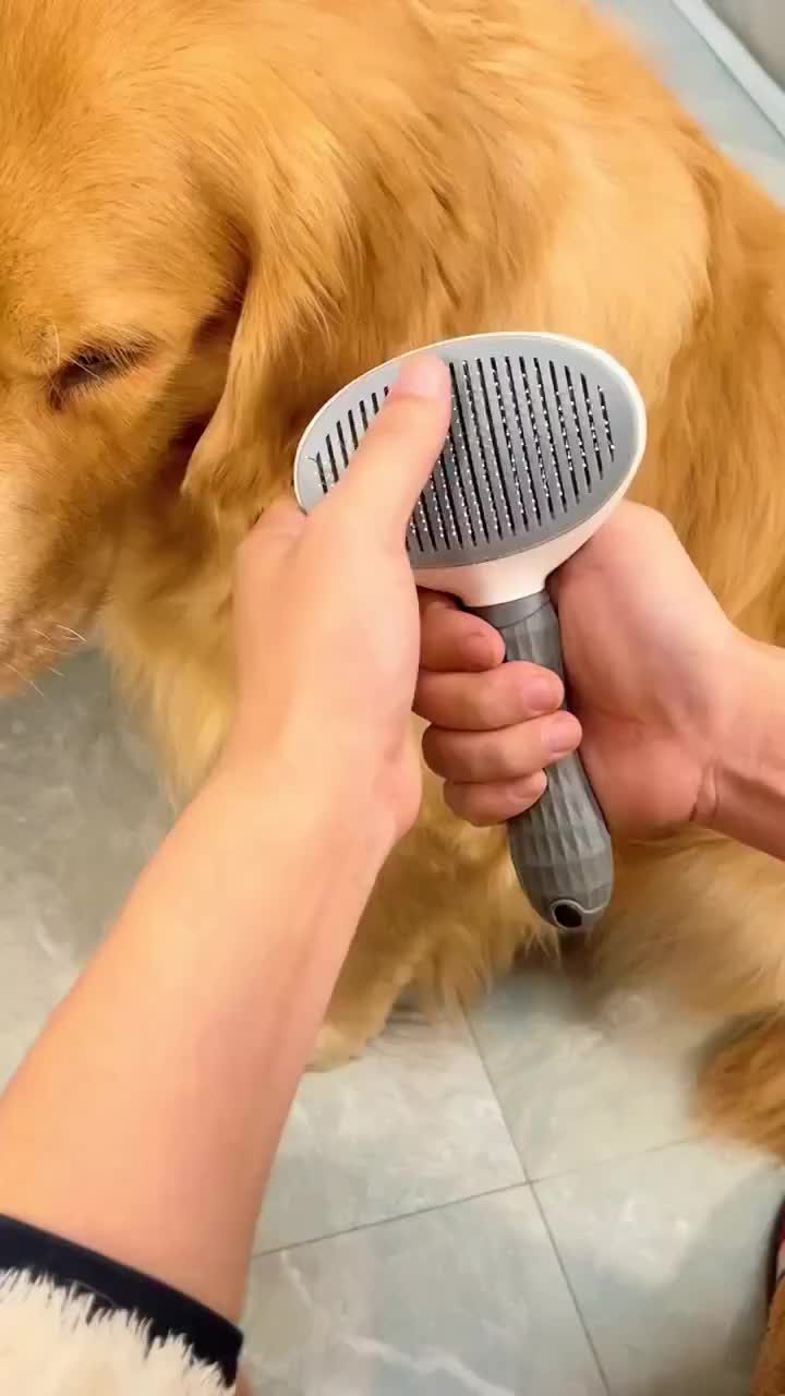 FOLOPETS Sisir Bulu Kucing & Anjing [Anti Kusut, Tanpa Rasa Sakit] Kualitas sangat tinggi, penghilangan bulu dengan sekali klik