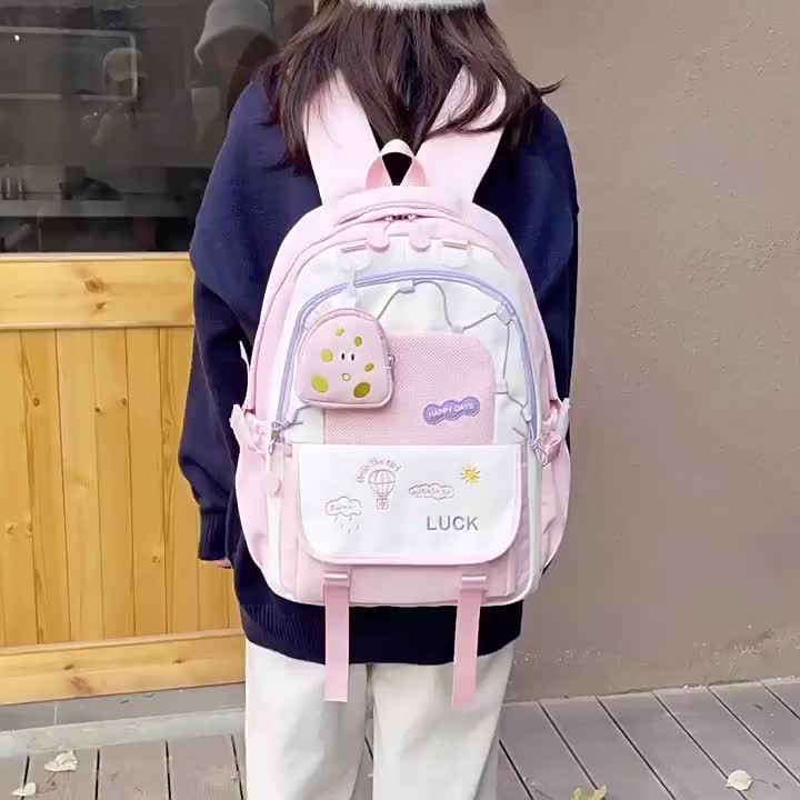 KILAN Tas Ransel Wanita Lucu Korea Style Estetik Backpack Cewek Sekolah Kuliah Cute Style - RS0013