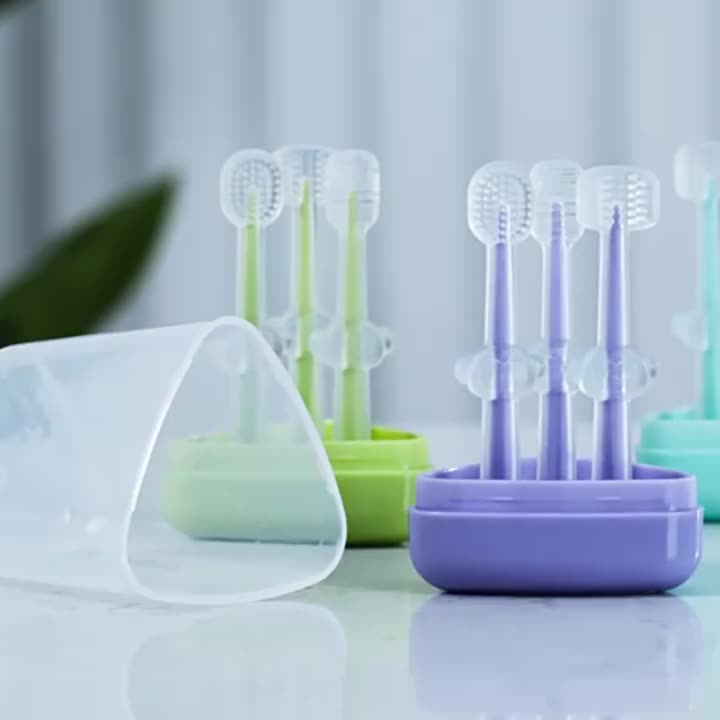 （COD）Sikat Gigi Bayi pembersih lidah bayi Sikat 4 in 1 penyedot ingus bayi  Perawatan Mulut Bayi Sikat Gigi Silikon Bebas BPA/ Sikat Gigi Lidah Bayi 3 in1 Food Grade Silikon Pembersih Mulut Baby Newborn Infant Toddler Girls Boys Brush