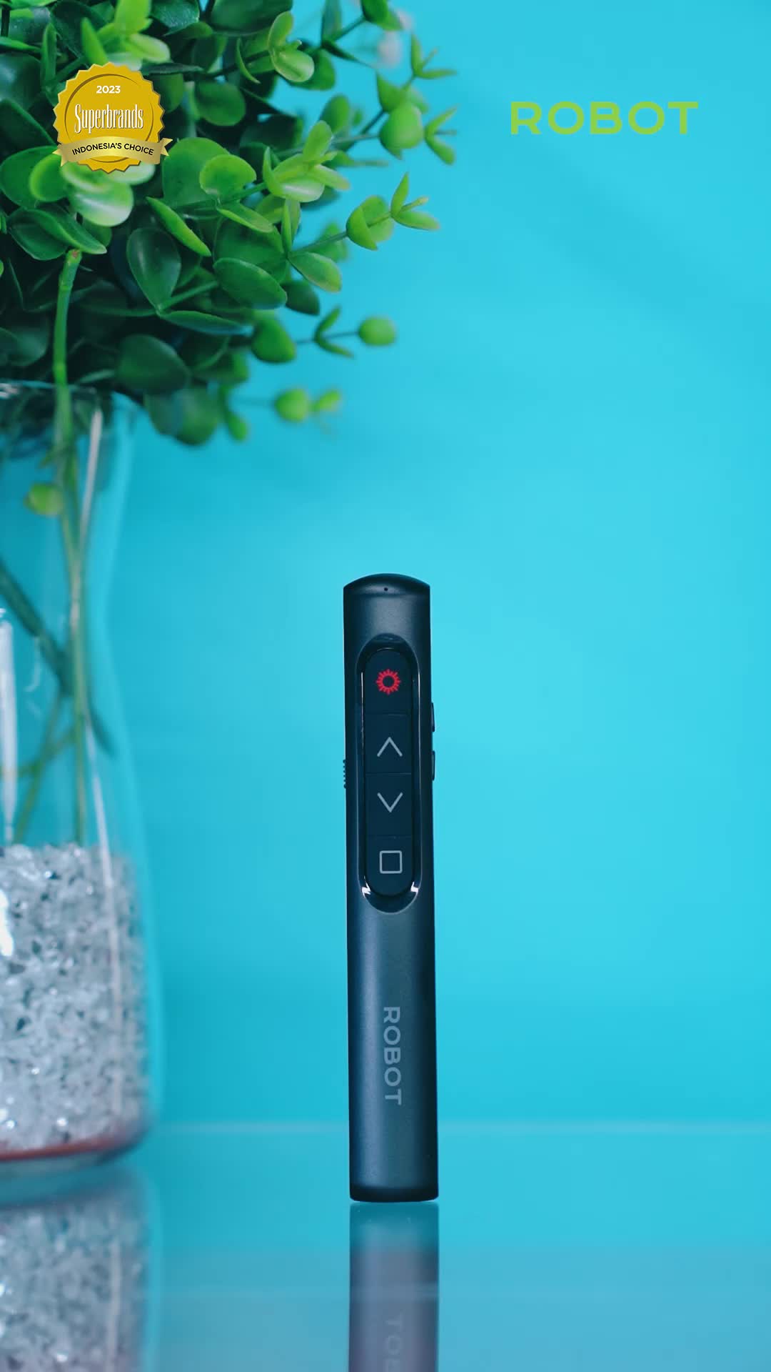 ROBOT Pena Laser 100 Meter Hyperlink Remote Pointer Presentasi Wireless Laser Merah Pen Laser Penunjuk Proyektor Original Tipe RLP01 Original - Garansi 1 Tahun