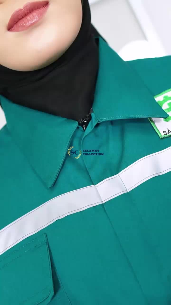 Kemeja Safety K3 by Selamat collection - Baju Seragam Kerja Atasan Wearpack Lengan Pendek Pria Wanita (REFLEKTOR PUTIH)