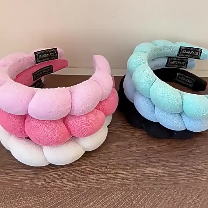 Jollybell.id BD1469 Bando Cloud Tebal Jumbo Bandana Gaya Korea Fashion Rambut Wanita Headband Awan Polos Empuk Merah