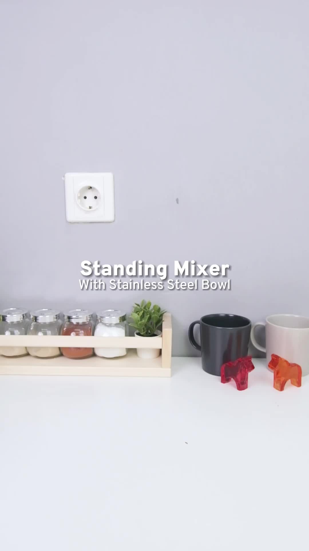 Joil Stand Mixer 4.5 Liter dengan Powerful Motor 10 Speed + Pulse Mode Mangkuk Stainless Steel Lengkap dengan 3 Alat Pengaduk - M4