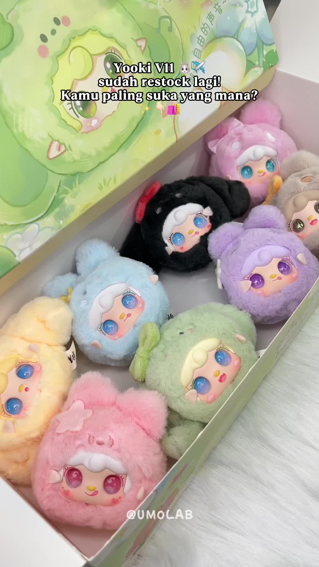 Yooki V11 Bunny Boo / Si Kelinci Gemes Series｜Blind Box Gantungan Boneka Super Gemes｜Aksesori Tas Gemes & Unik｜Vinyl Face Plush Doll｜Boneka Fluffy｜Present By UMOLAB