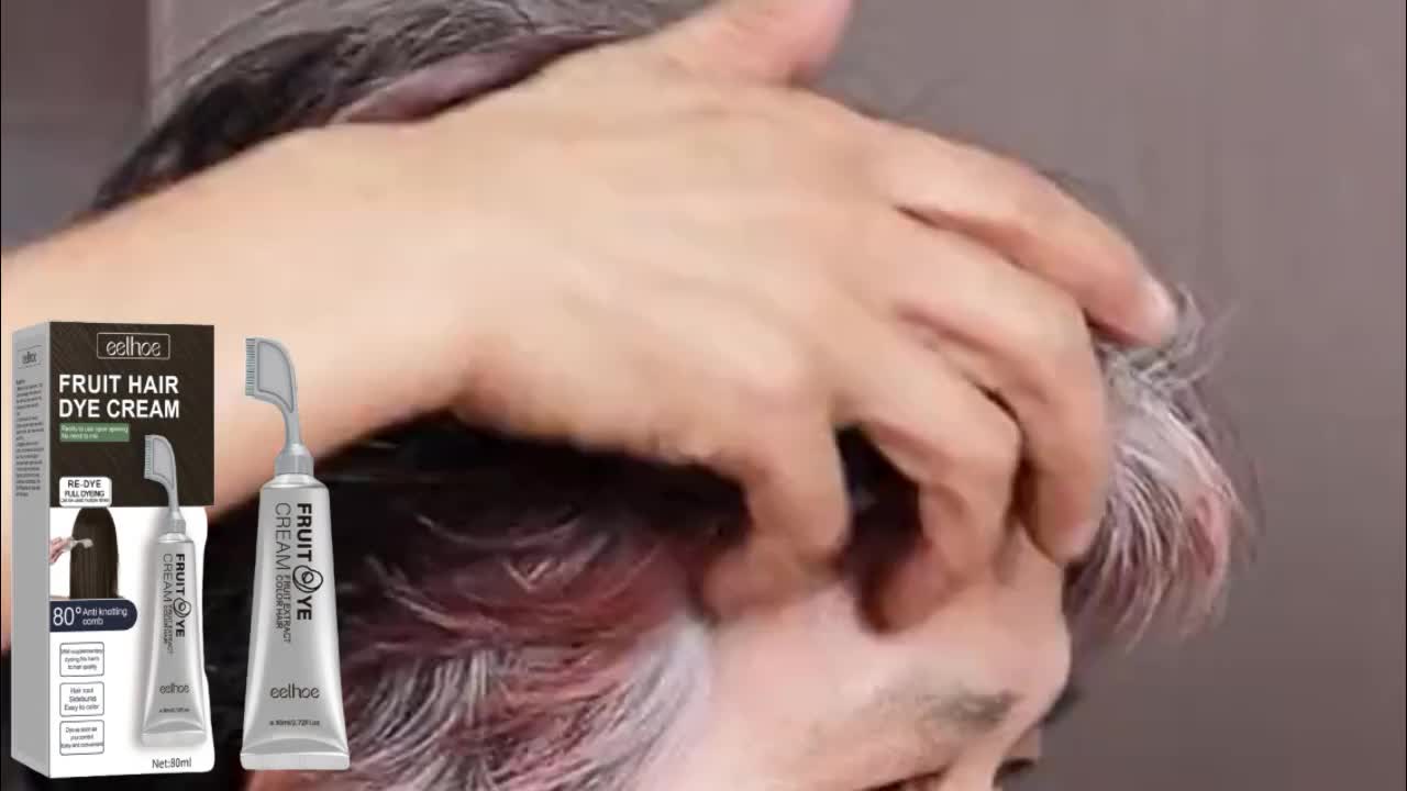 【TERSEDIA&COD】1/2pcs 80ml Buah Esensi Pewarna Rambut Krim Mudah Diwarnai Coklat Hitam Anti-simpul Pewarnaan Rambut Alami Tahan Lama Tidak Memudar Krim Warna Rambut Untuk Wanita Pria Putih Menjadi Gelap 13
