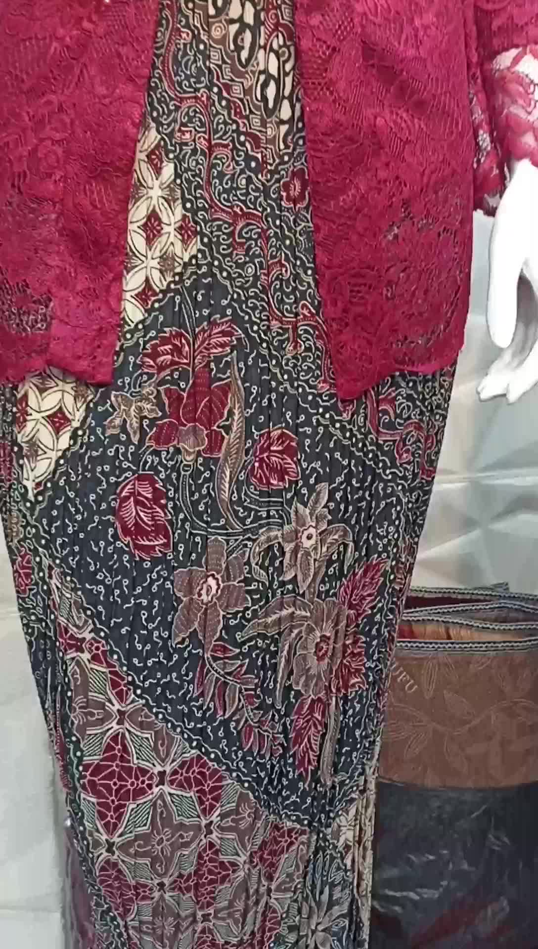 Setelan Kebaya Brokat / Kebaya Modern Kutubaru Lengan Panjang Atasan Baju Kondangan Dan Kartinian Dewasa