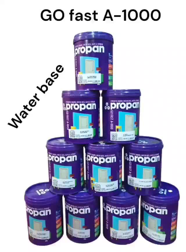 Cat Water Base Propan Go Fast A - 1000 Cat Kayu - Besi - Beton dan Dinding dengan Pengaplikasian Pengenceran dengan Air - 1L sendok semen Paint