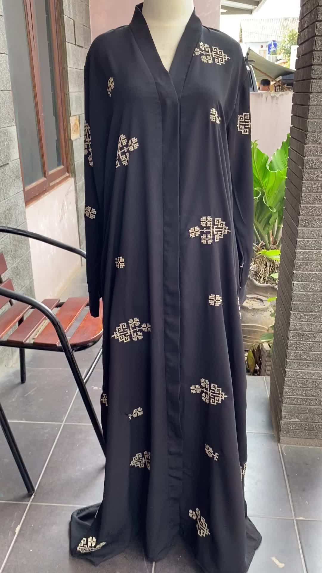 ABAYA GAMIS OUTER ARABIAN REMAJA KEKINIAN Muslim Dress Syari Bordir Wanita Lembut Turki Hitam Maxi Turkey