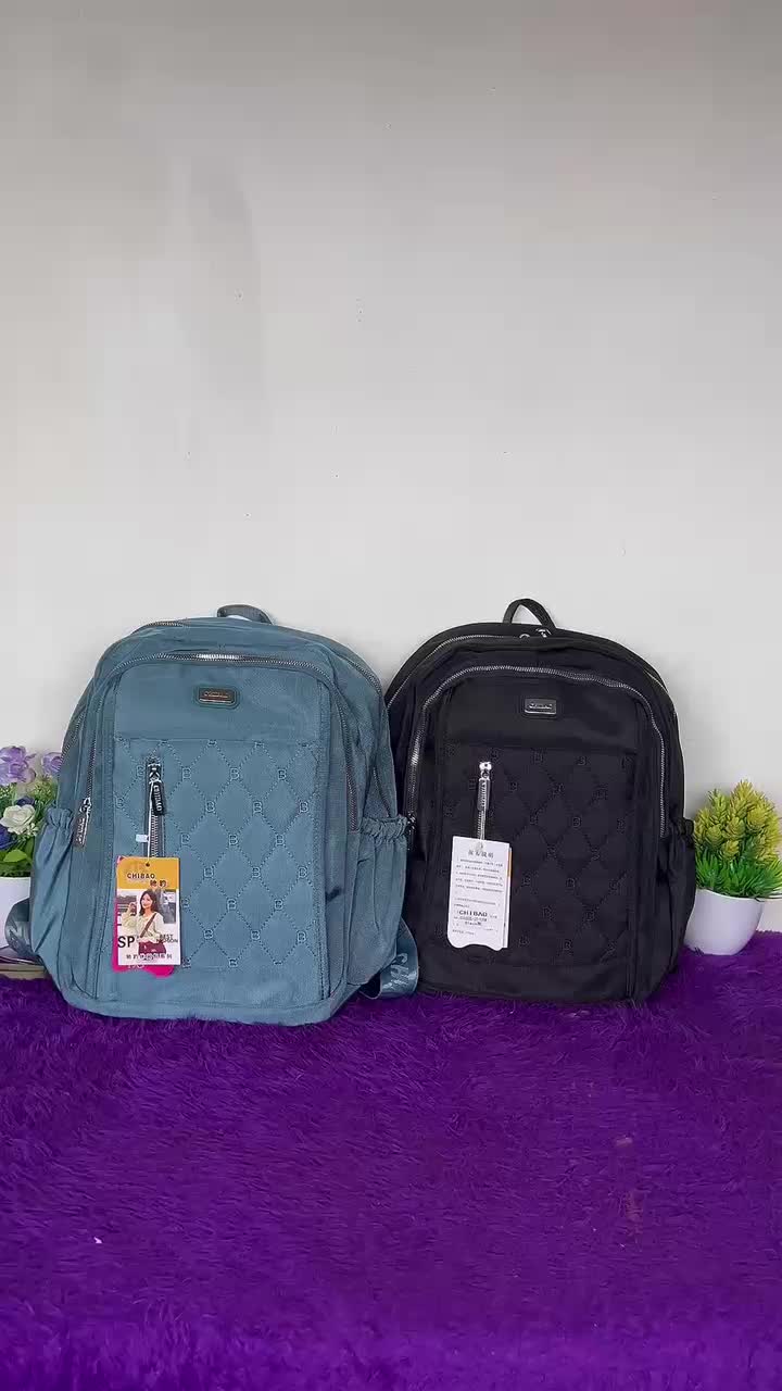 Tas Ransel Wanita 00455-XL Backpack Kerja Kanvas tasse kolah murah Hitam multifungsi cuci kering kuliah