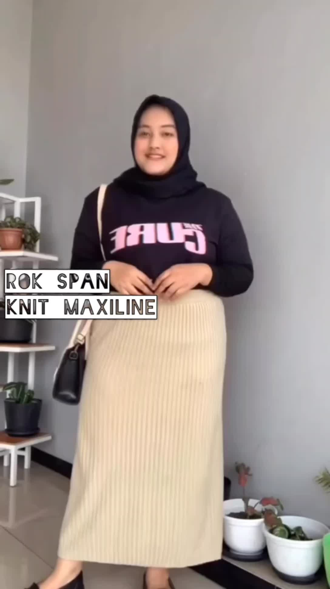 ROK SPAN RAJUT 7/8 JUMBO XXL XXXL / ROK SPAN KNITTED BB 50 60 70 80 90 KG / ROK SPAN RAJUT PENDEK JUMBO / ROK SPAN RIB RAJUT KNIT PENDEK / ROK SPAN RAJUT KNITTED / MAXI SKIRT JUMBO PENDEK DI ATAS MATA KAKI / SABBY SKIRT LOOK (PETITE SIZE TO PLUS SIZE)