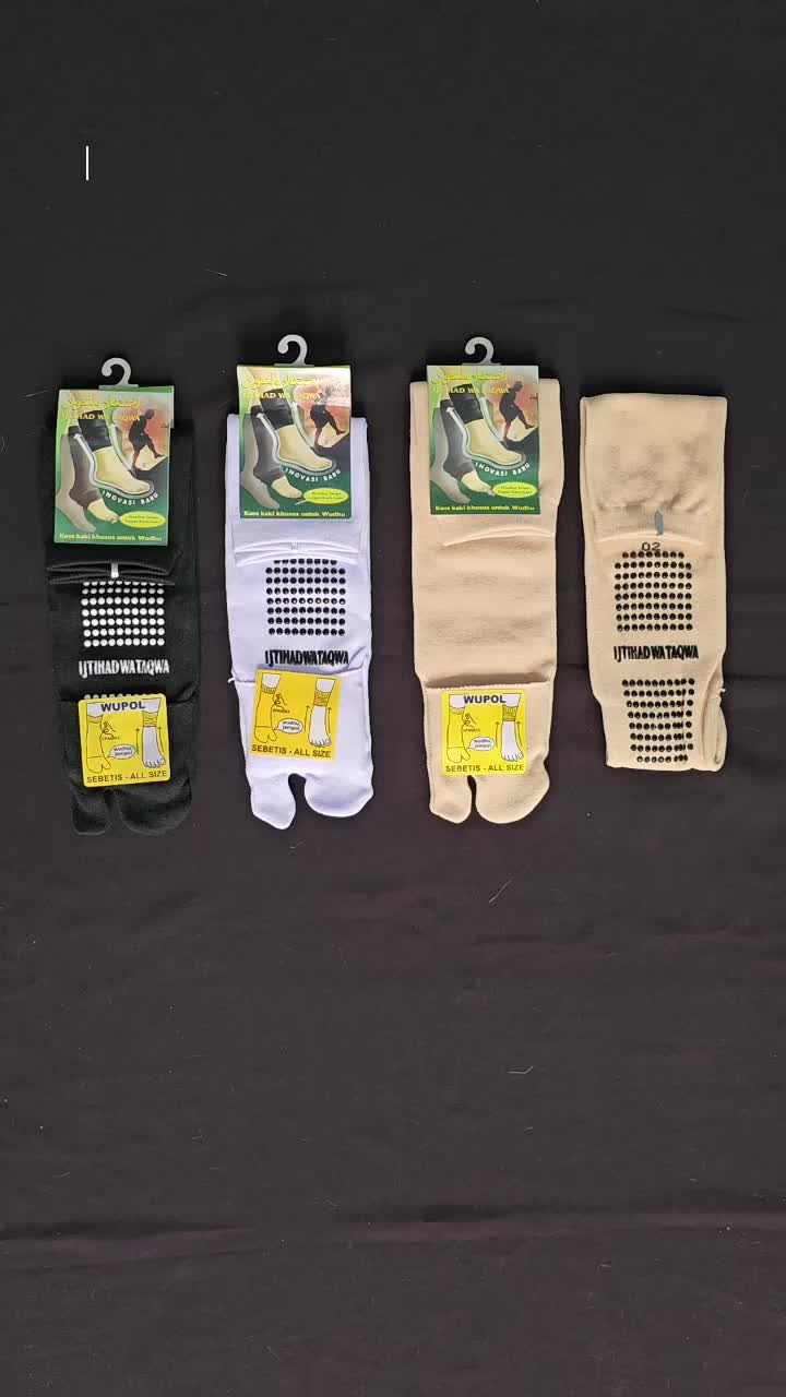 Kaos Kaki Wudhu Umrah Anti Slip Perlengkapan Haji dan Umrah Muslim Umroh Hitam Panjang Motif