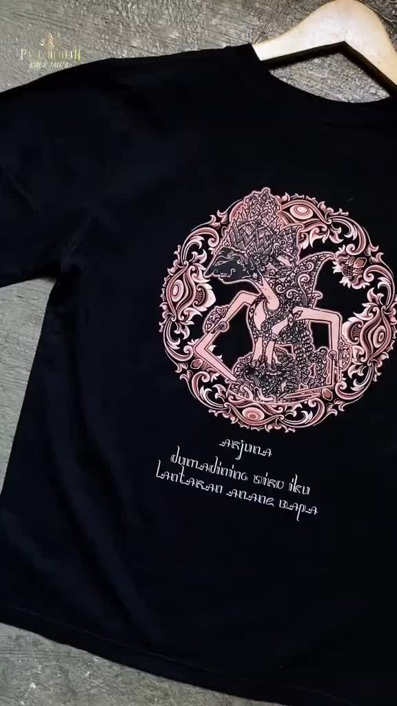Panembahan Kaos Jawa Wayang Arjuna Lama Cotton Combed 24s Sablon Plastisol Halus Lembut Nyaman