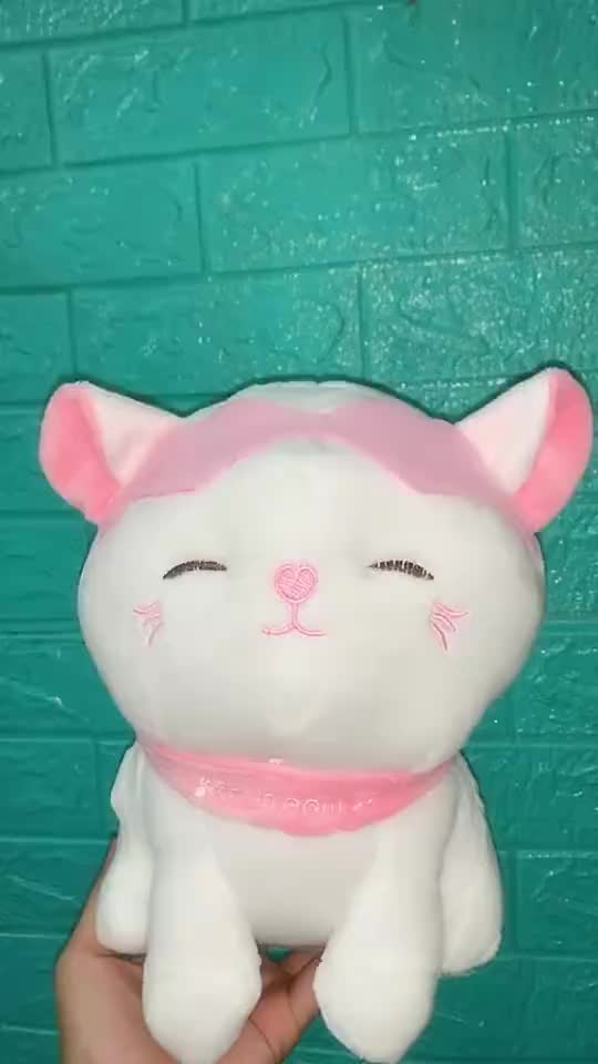 Boneka kucing dengan penutup mata cocok untuk kado mainan anak bahan yelvo Plush SNI Buah Dolls