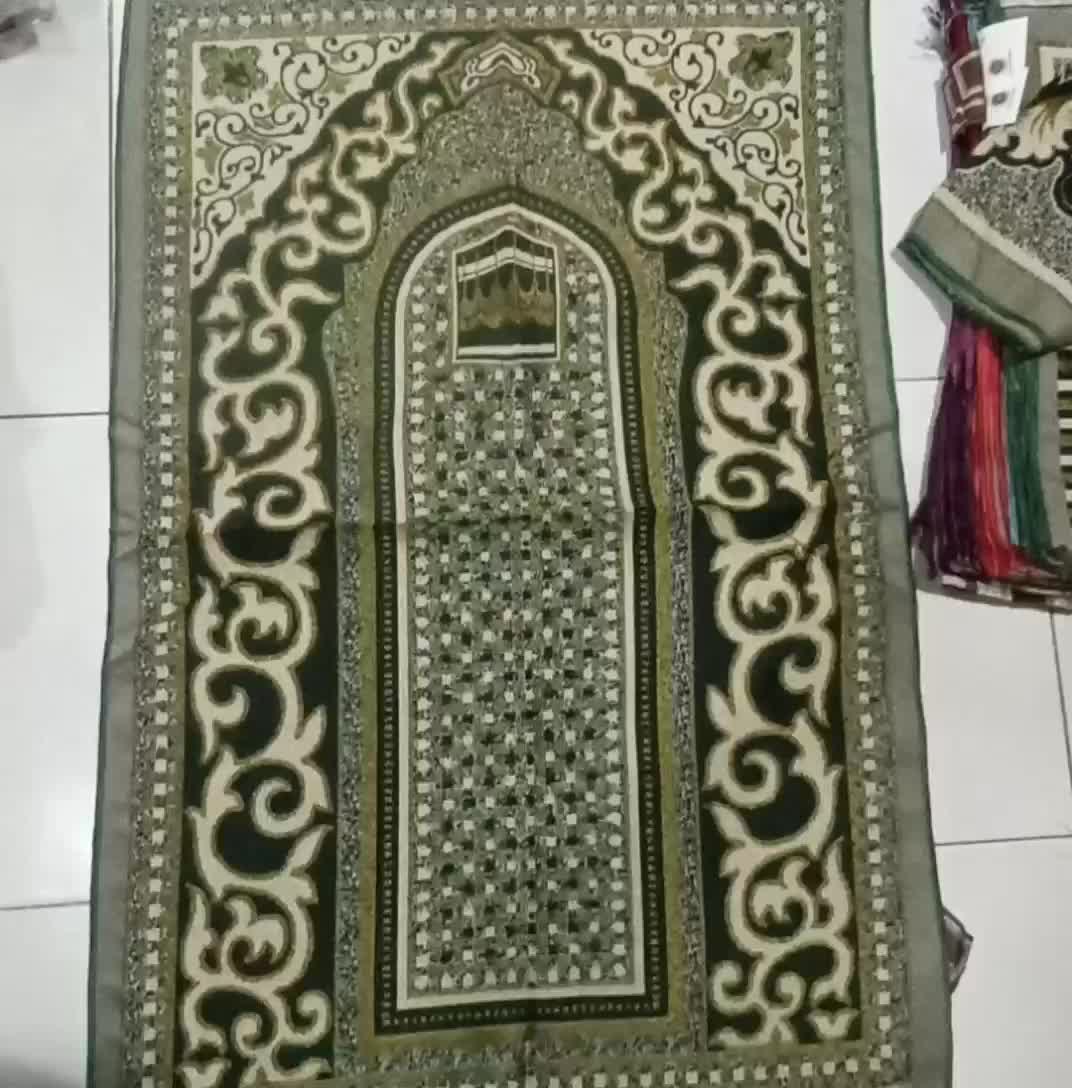 20pcs  Sajadah Tijarah Lurex 63x105cm - Souvenir Haji dan Umroh Masjid - Tebal, Turki, Nyaman, Lembut, Pouch, Mini, Muslim, Travel, Motif