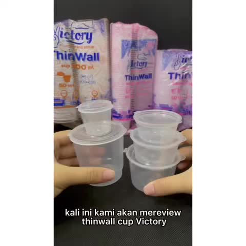 Thinwall Cup Rapat 25ml 35ml 60ml 100ml 150ml Victory Pack Bulat Saus Sambel n Puding Jelly JSP