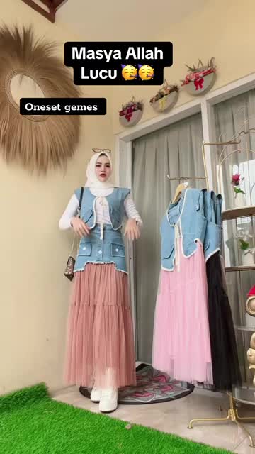 Setelan Rok Polkadot Gyoza Jeans Kekinian Atasan Cantik