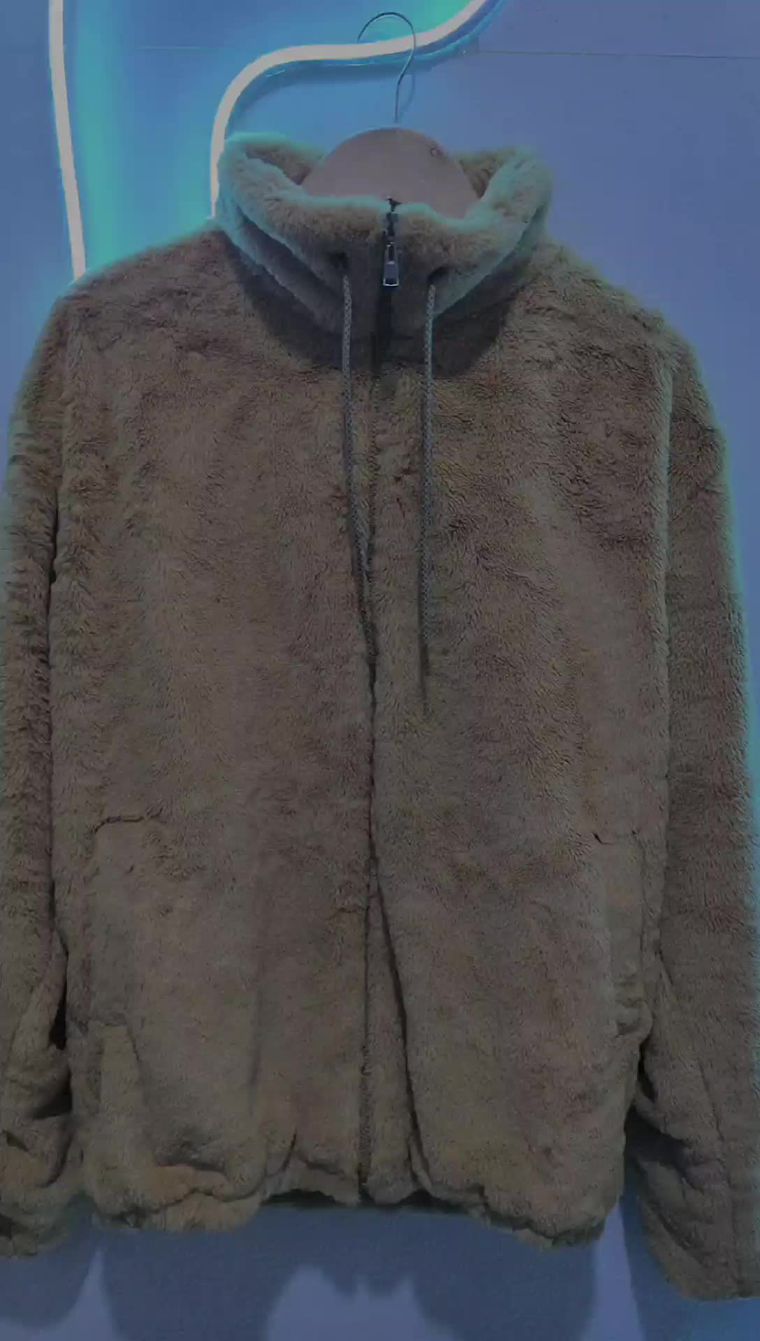 Jaket Mantel Bulu Kelinci Imitasi Halus Model Zipper Casual Terbaru untuk Pria dan Wanita Formal Panjang Tangan Blazer Nyaman Model Casual Terbaru Elegant Mewah Bulu Tebal Lembut Simple Katun