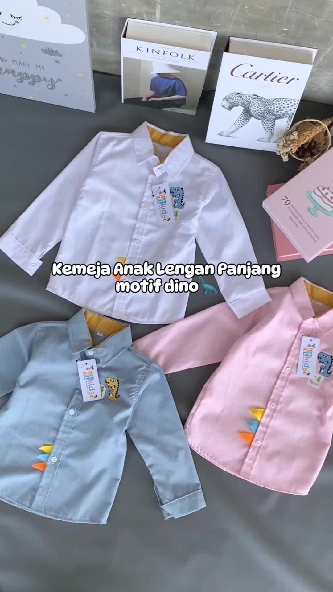 Kemeja Anak Laki-Laki Motif Dino Lengan Panjang KMJ01 1 - 5 Tahun Fashion