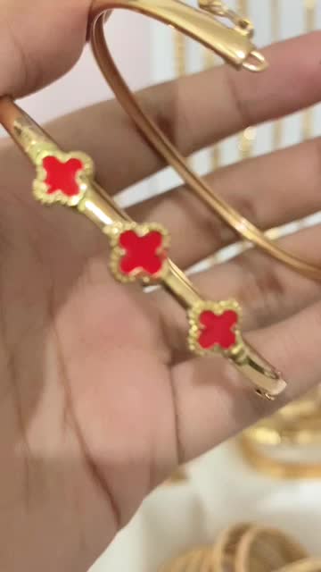 Gelang Swasa Bunga Premium - Lapis Emas Kuning Awet