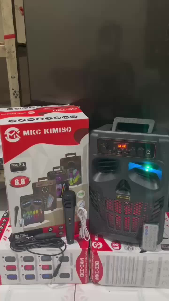 PALING BESAR UKURAN 8.8INC!!!!!!!!!!!!!!!!!!Speaker Bluetooth Mkc 8.8inc Subwoofer aktif Mp3 player FM Km-780 Speaker Bluetooth Kimiso Super Bass Speaker karoeke FM Radio digital Wireless sound sistem