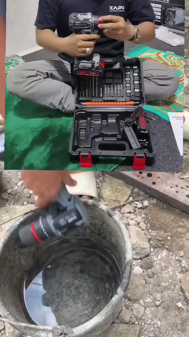 APR RAJA BOR CORDLESS BRUSHLESS TYPE AP12+ 10MM KEYLESS AUTO LOCK MESIN BOR BESI KAYU DRIVER SEKRUP DRILL