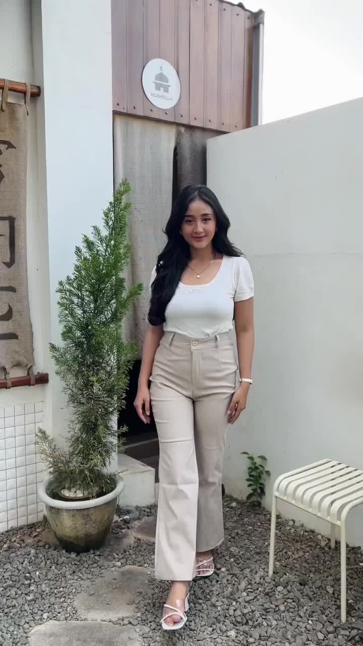RAHAYU-Flare pants highwaist strech Casual Kulot