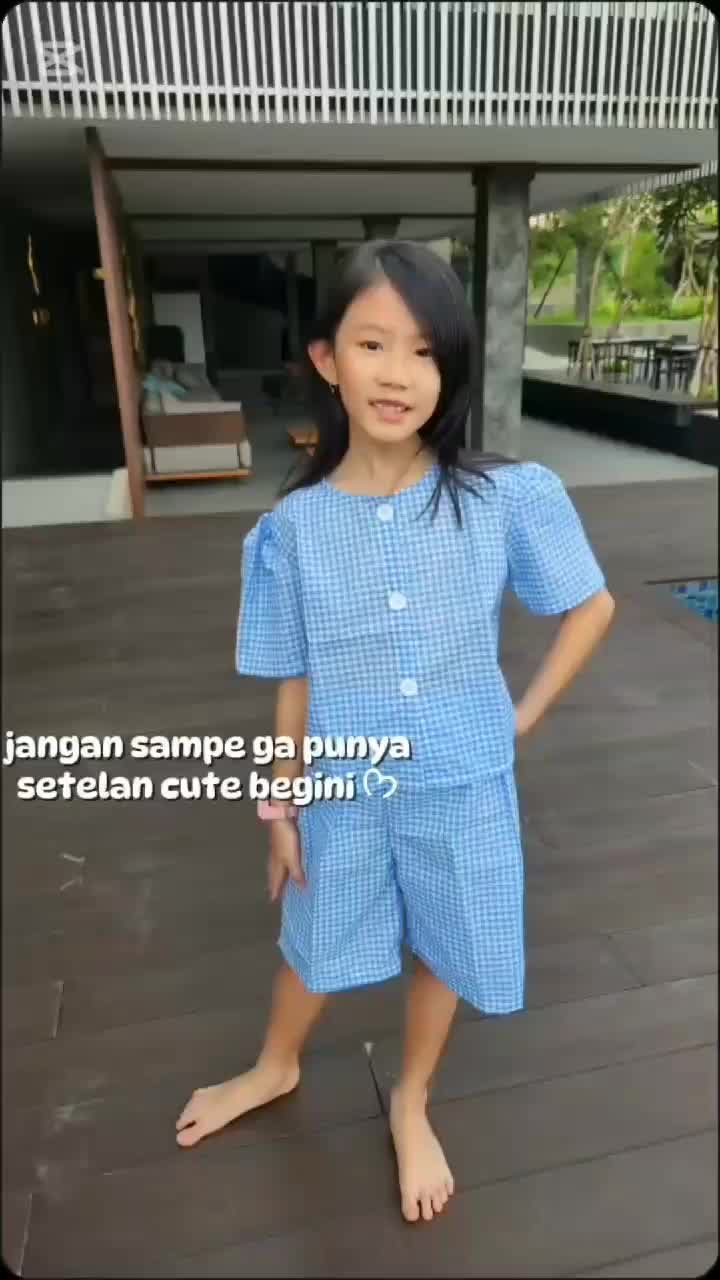 Setelan Anak Perempuan Motif Polkadot Ala Korean Fashion Polala Girl - Pink/Blue/Black (5-10T)