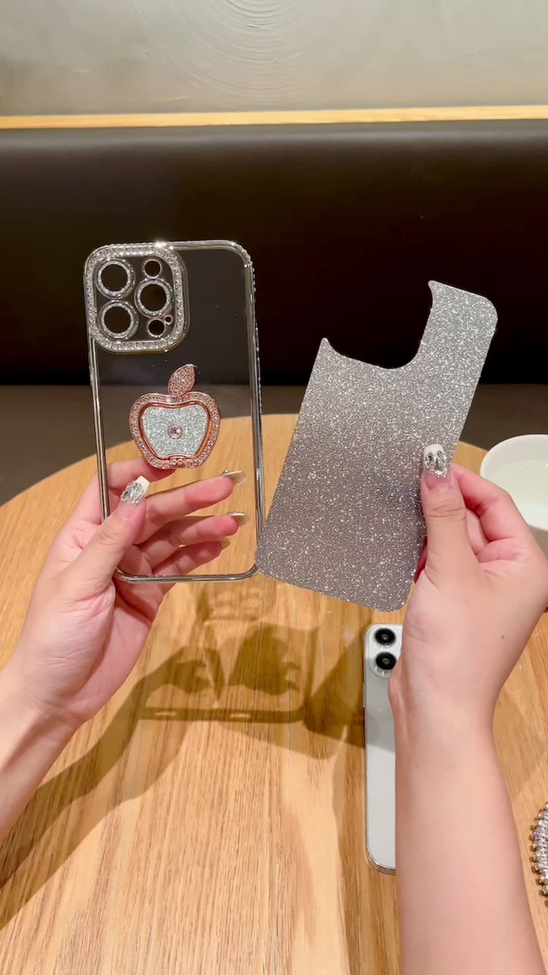 Luxury rhinestone Stand Bracelet phone case Casing iphone 11 12 13 14 15 16 Pro Max 15 plus Shockproof Bumper Kamera Protector Lembut Silicone Case iPhone