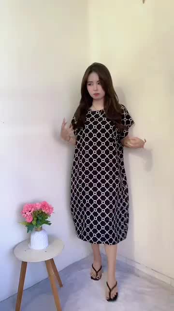 Daster Faren - Non Busui Pendek  Selutut Rayon Motif Nyaman Tidur Dress Bumil remaja tebal