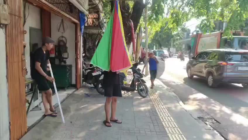 payung 2,40cm untuk jualan,pantai & cave bahan parasut Polyester tebal dan berkualitas Outdoor