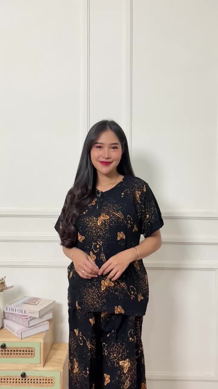 SETELAN CELANA PENDEK RAYON BUSUI KANCING DEPAN BAJU TIDUR WANITA DEWASA TERBARU