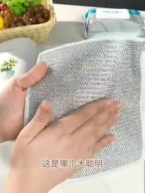 PAKET ISI 10PCS Kain Lap Kawat Pembersih Pencuci Piring Memberih Panci Dan Tidak Merusak Panci Serbaguna 19.3cmx20.4cm Cleaning Crepe Tahan Geser Straw/Bamboo Tebal halus toilet kain pembersih