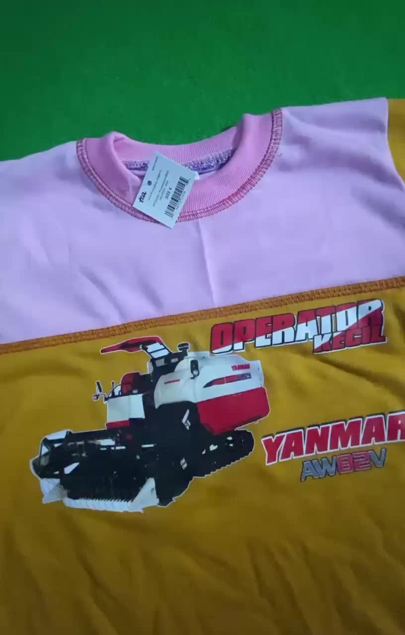 kaos anak motif combine yanmar, bimo, kubota