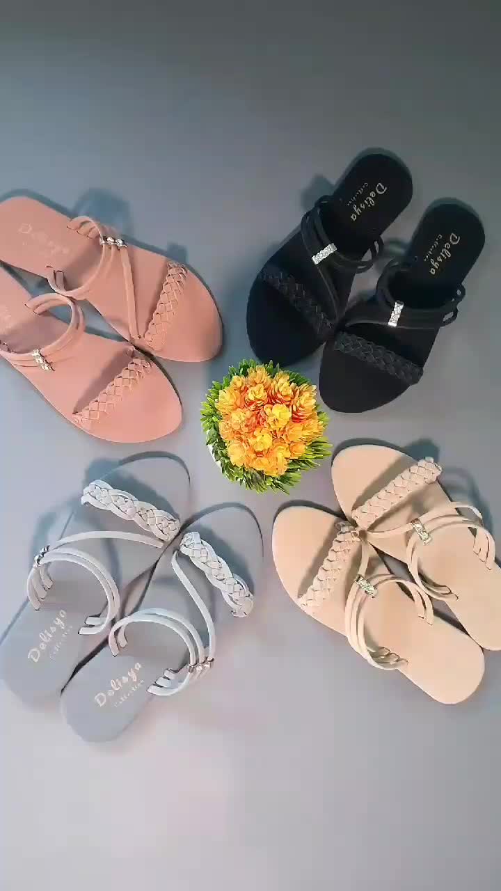 Sandal Teplek Wanita Kekinian Model Kepang Silang D02 Selop
