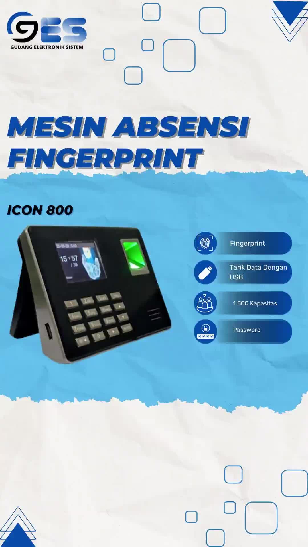Mesin Absensi Sidik Jari Icon 800 Dan 16 Mesin Absensi Fingerprint SSR Standalone