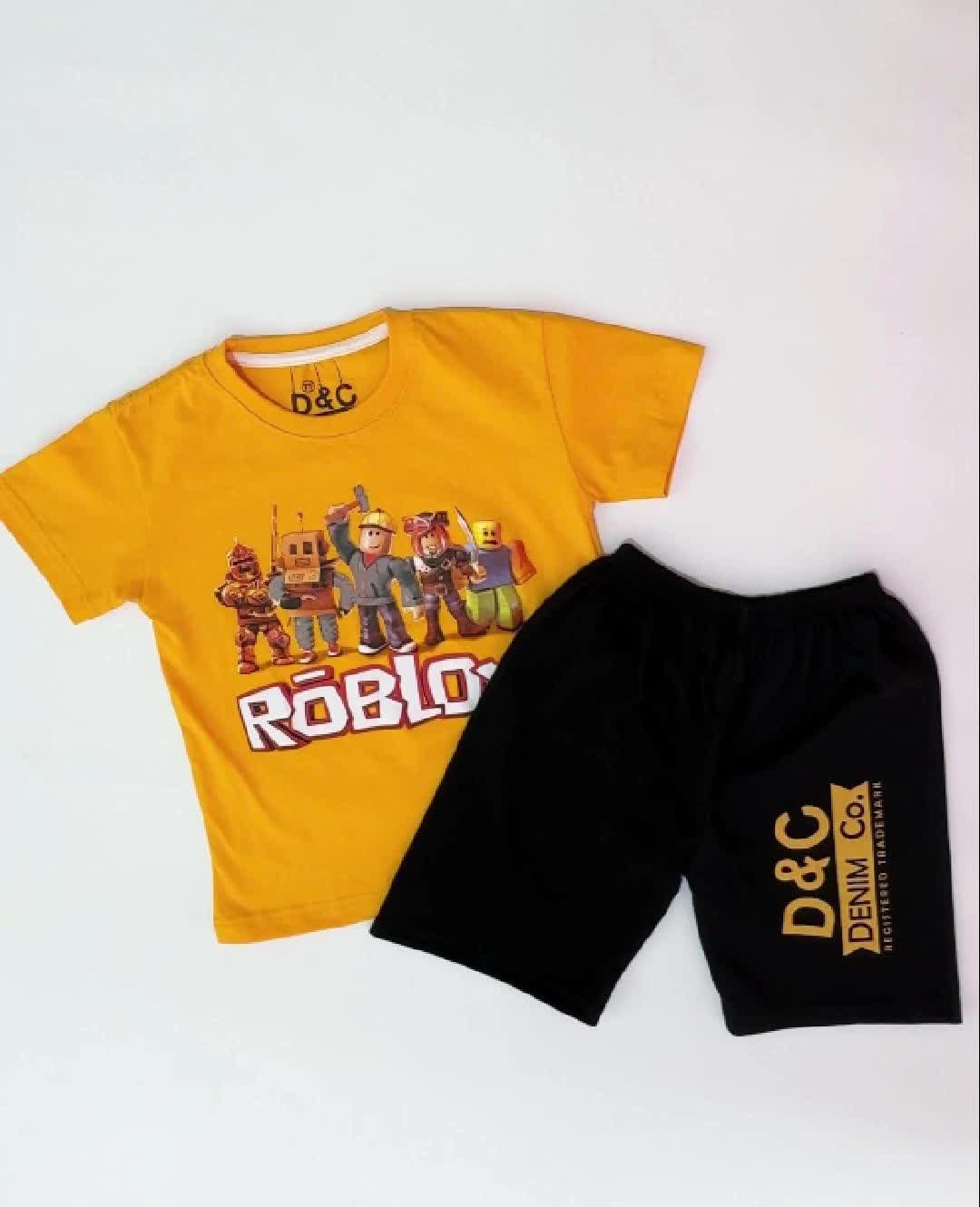 Setelan anak laki laki ROBLOX kuning size 2-10 thn D&C Unisex Katun