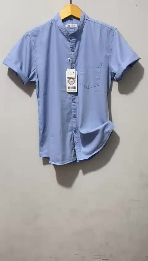 FDS ID - New Kemeja Pria Kerah Sanghai Lengan Pendek Slim Fit