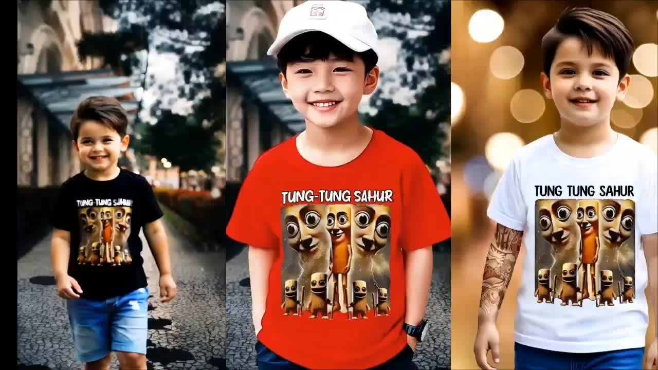 KAOS ANAK TUNG-TUNG SAHUR USIA 1-10TAHUN COTTON COMBED Katun
