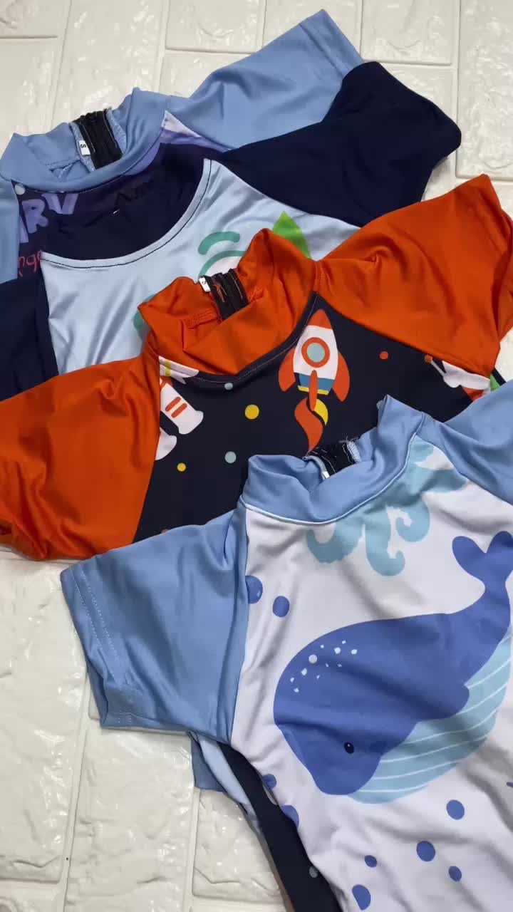 Baju Renang Anak Laki Laki Usia 3, 4, 7-10 Tahun Swimsuit Cowok Lengan Pendek Karakter