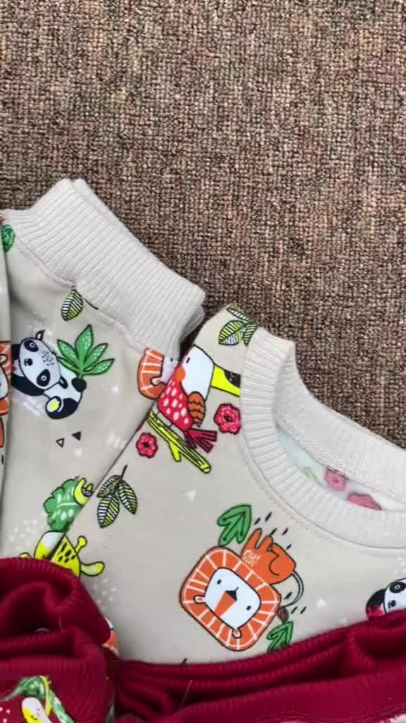 Setelan Sweater Celana Joger Anak Motif Printing Animal Usia 1-6 Tahun Nana Kids Wears