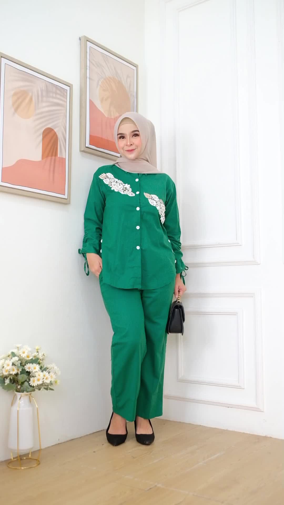 Setelan Wanita BB 50 - 80 KG Katun Linen Import Renda HQ Pakaian OneSet Perempuan Busui Ryza Jumbo
