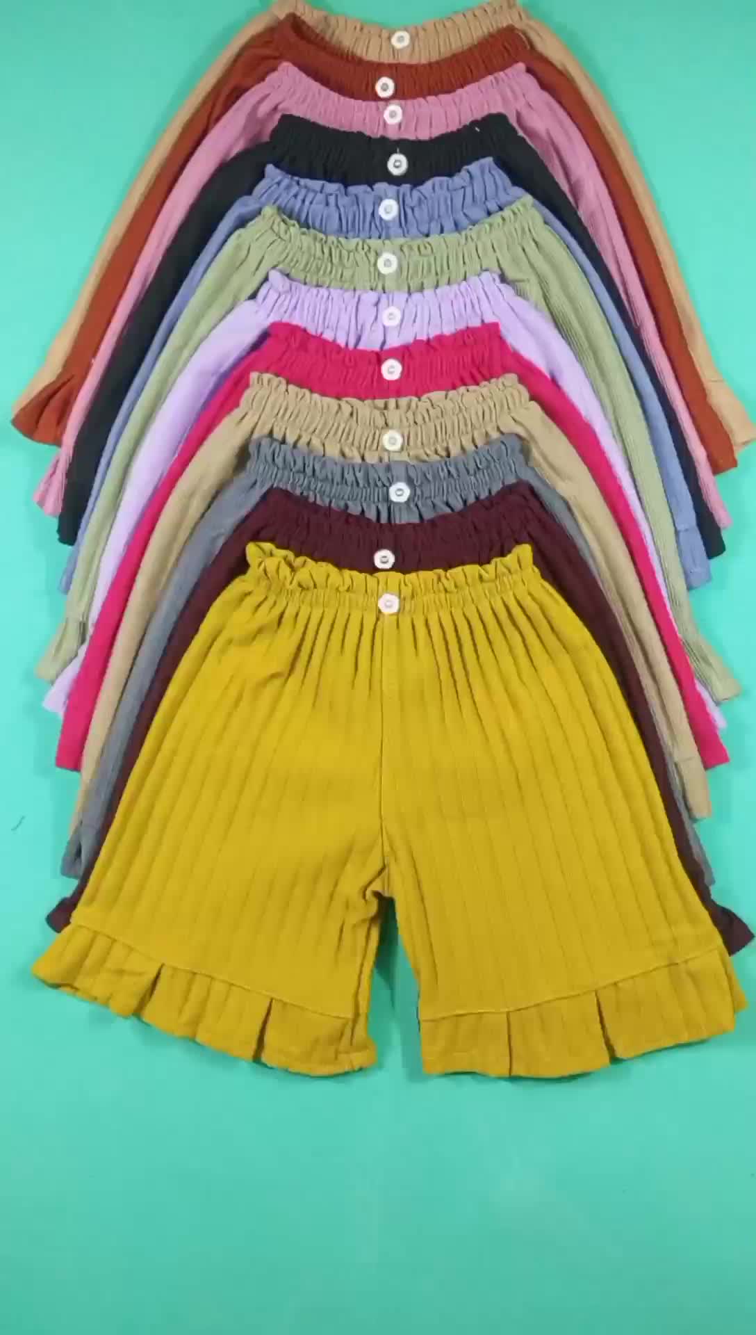 Hornets Paket 6 pcs Celana Pendek Anak Perempuan Knit dengan Ruffle di Bagian Bawah Warna-warni Fashion untuk Anak Perempuan