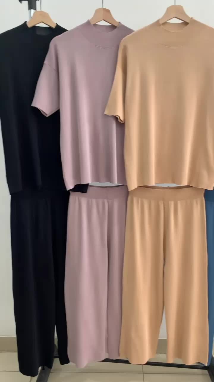 Everyday Knit Set Loose Top & Pants / Setelan Rajut Atasan Celana