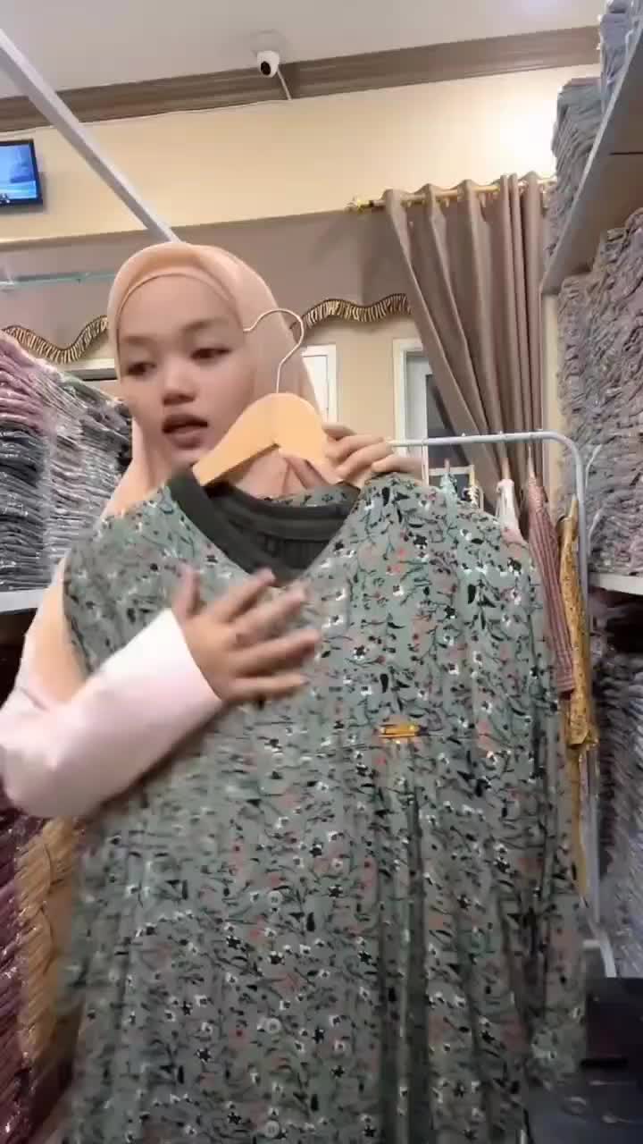 Setelan wanita terbaru 2024 bahan rayon premium motif abstrak Baju kancing kerah oblong lengan Karet Celana panjang Kantong aktif Nyaman
