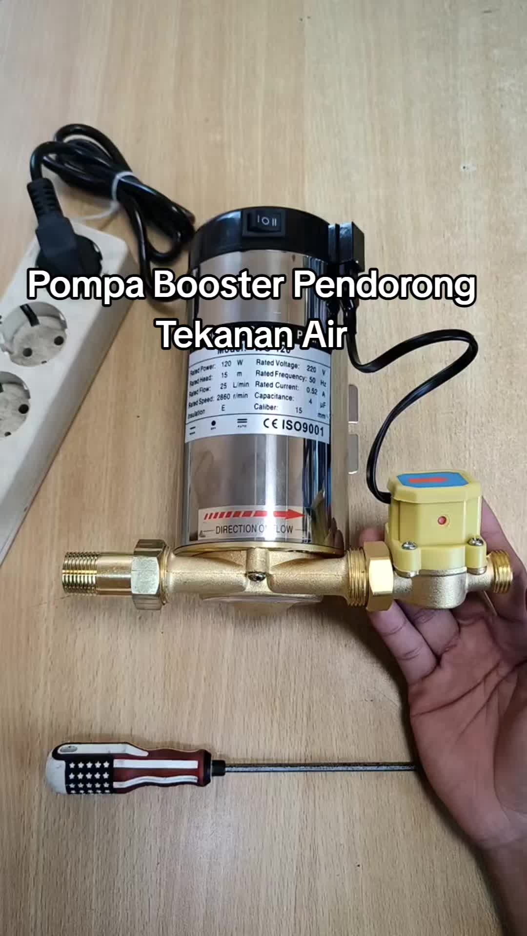 Pompa Pendorong Air Otomatis  Booster Pump 150 Watt Mesin Penambah Tekanan Air Shower Kran Kamar Mandi Water Heater Pompa Dorong Keran Rumah