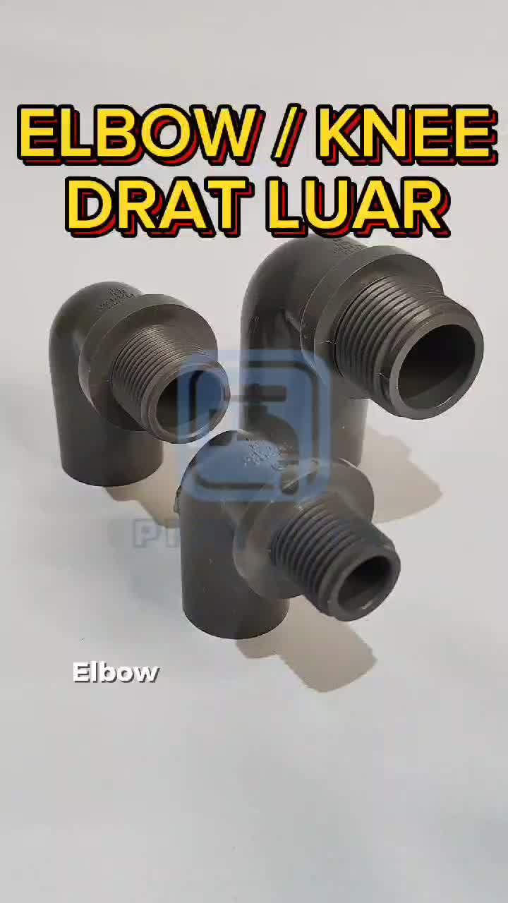 Knee Drat Luar / Valve Elbow AW PVC SCG 1/2 3/4 1 Inch Dim KDL Keni Sambungan Paralon Fitting Pipa Male Threaded