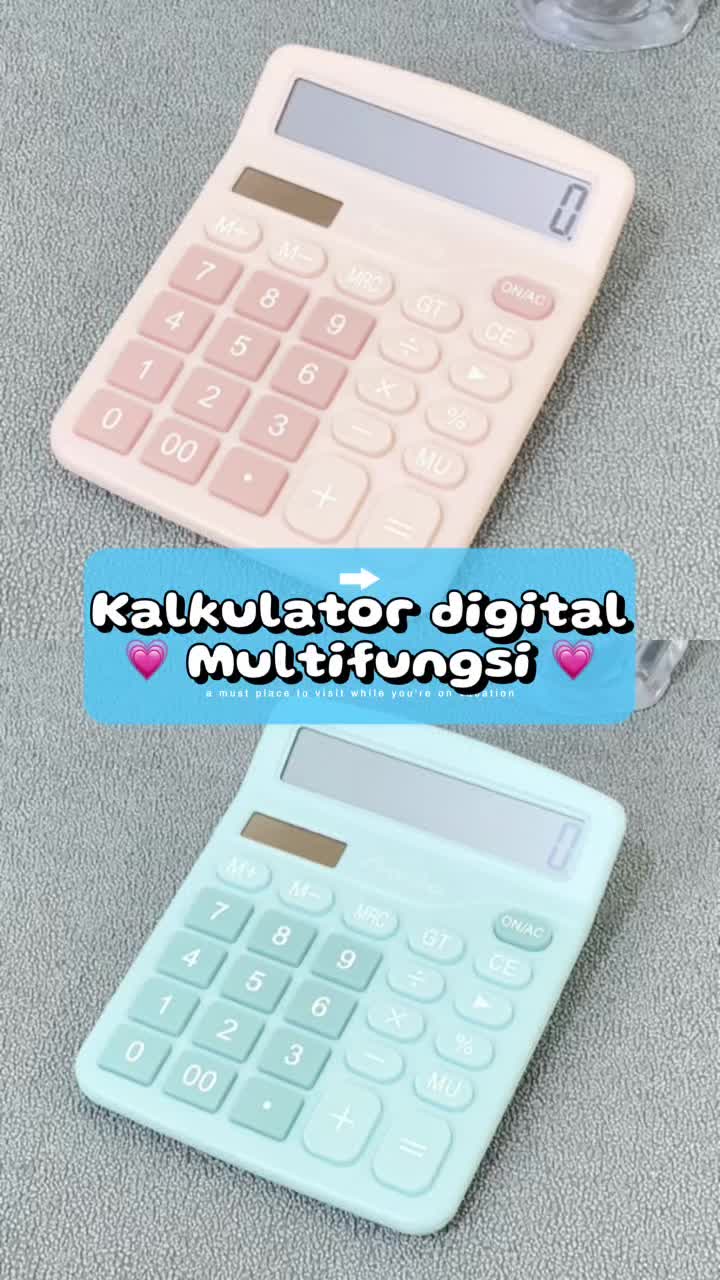 [READY] Aimilo Kalkulator Digital 12-Bit Dual Energi Baterai dan Energi Surya Caclulator Check Double Power Plastik